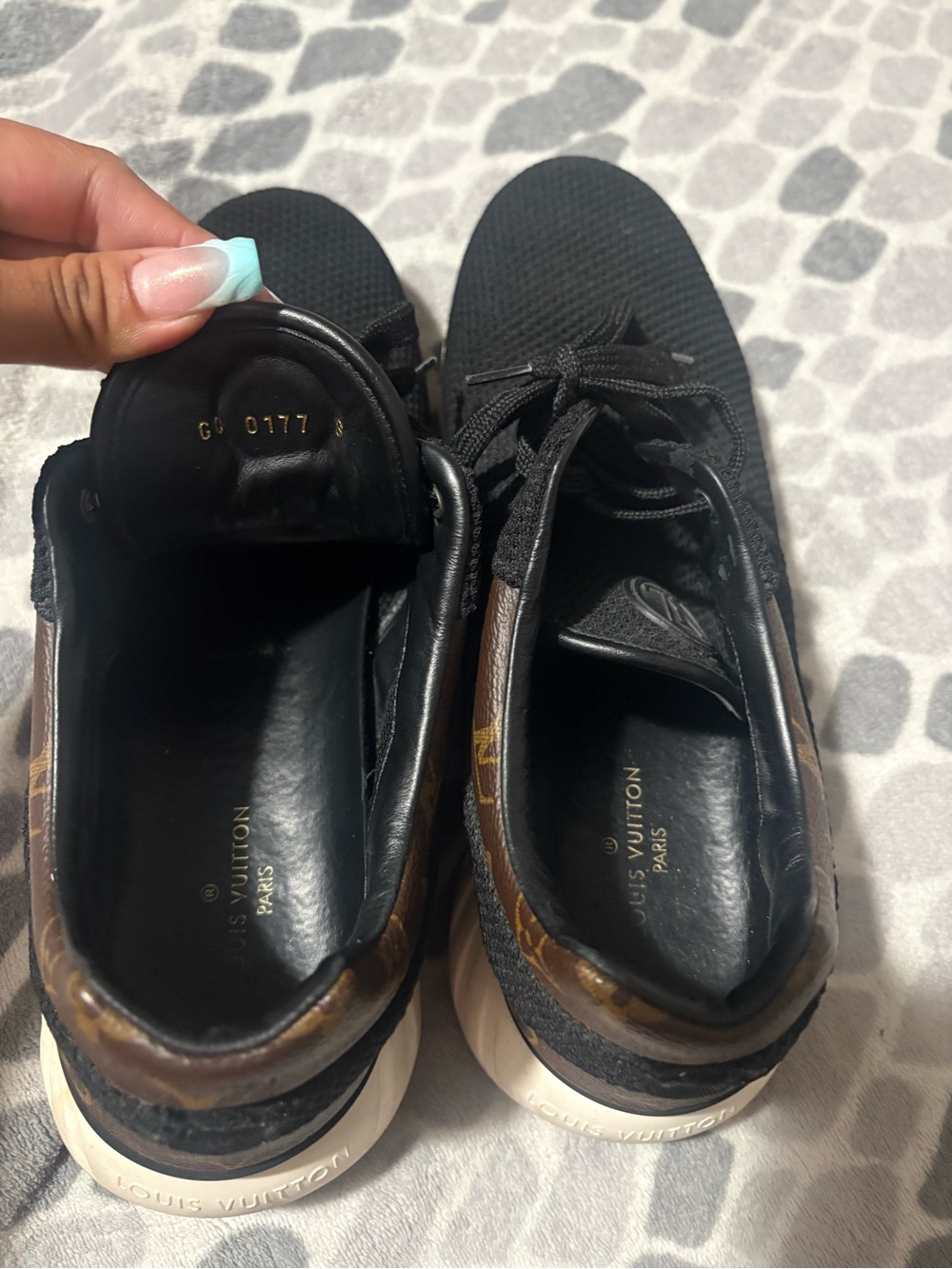 Louis Vuitton Black & Brown Monogram Low-Top Sneakers - Picture 4 of 5